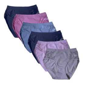 Pack 6 slips coton femme S 4